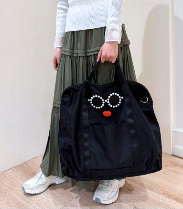 【a-jolie】パールサングラスナイロンボストンバッグ★☆AJ-637