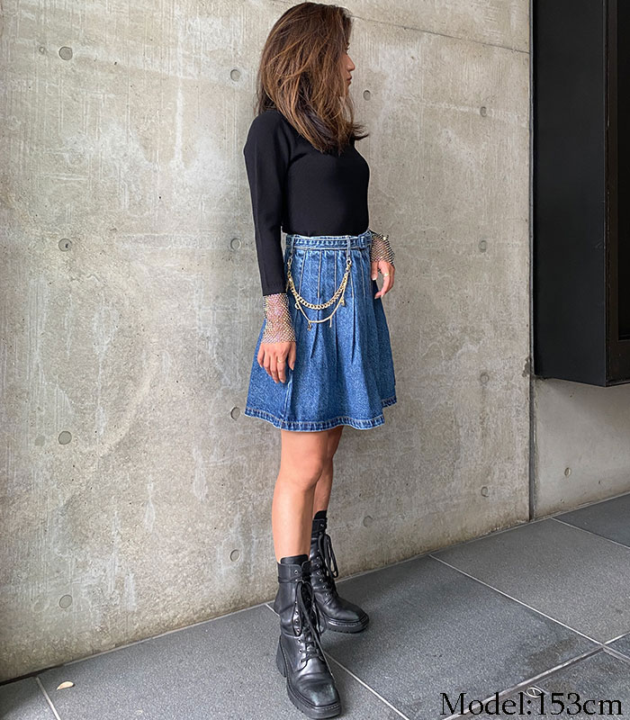 【SALE】【GAUDi】ラインストーンメッシュ切替タートルネックニット▼☆IT421FD53030