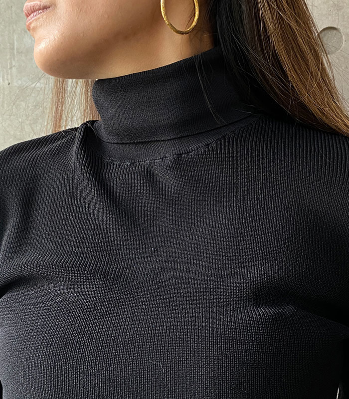 【SALE】【GAUDi】ラインストーンメッシュ切替タートルネックニット▼☆IT421FD53030