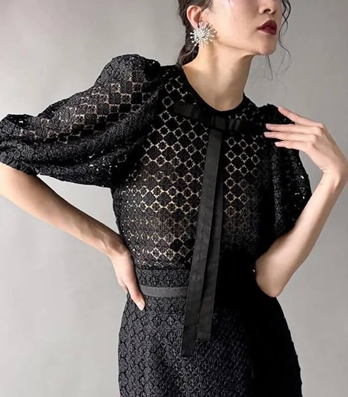 Adonisis】LUCKYクローバーパフスリーブリボンTOP☆S26006 | WEAR