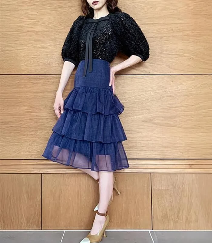 【Adonisis】シャギー×チュールパフリボンTOP★☆S25308