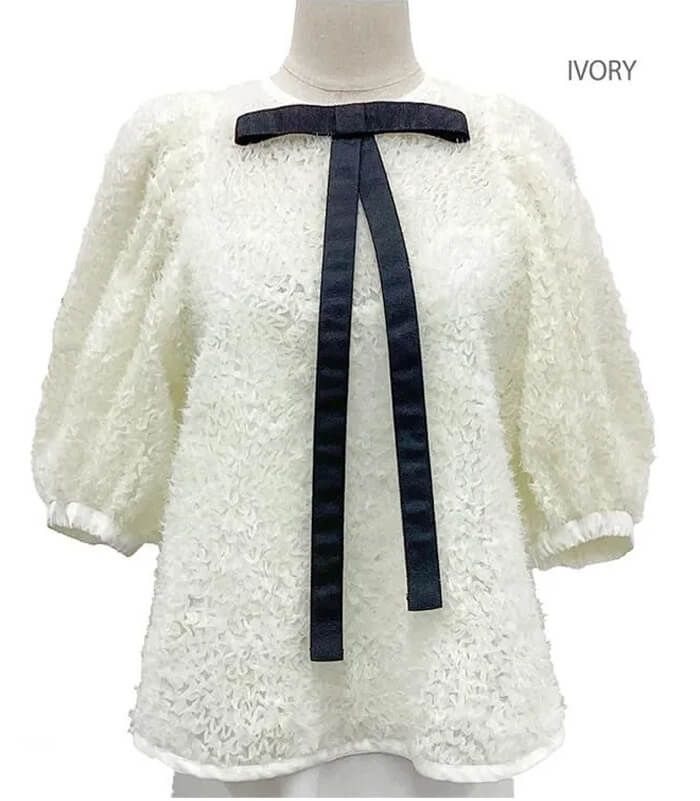 【Adonisis】シャギー×チュールパフリボンTOP★☆S25308