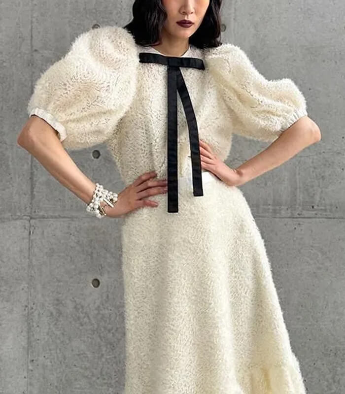 【Adonisis】シャギー×チュールパフリボンTOP★☆S25308