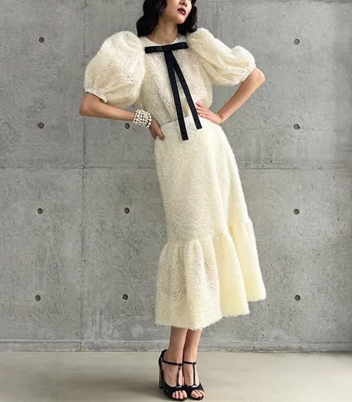 【Adonisis】シャギー×チュールパフリボンTOP★☆S25308