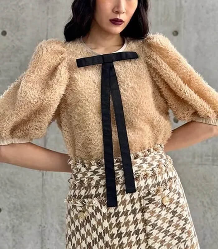 【Adonisis】シャギー×チュールパフリボンTOP★☆S25308