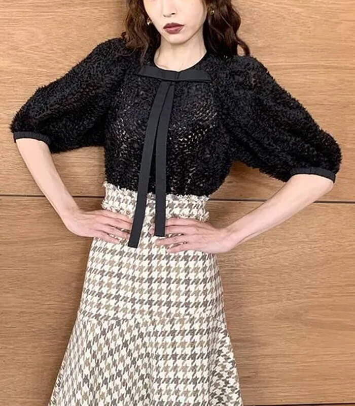 【Adonisis】シャギー×チュールパフリボンTOP★☆S25308