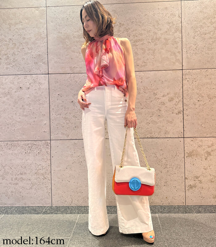 【SALE】【RINASCIMENTO】タイダイフラワーアメスリフリルTOPS■ITRIN20258