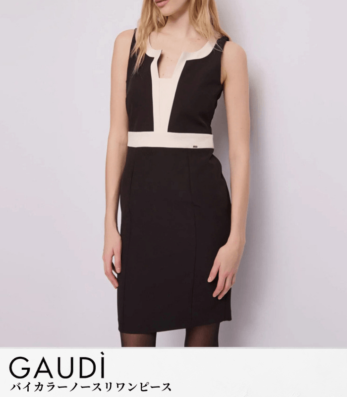 【GAUDI】バイカラーノースリワンピース★IT621FD15008