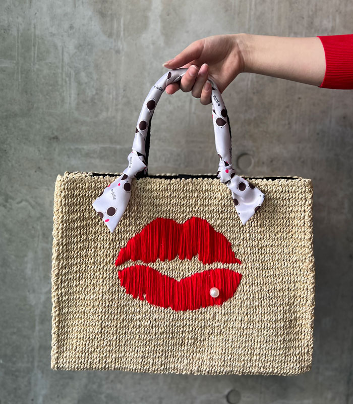 【SALE】【a-jolie】LIPデザインスクエアカゴバッグ▼☆SI-2408