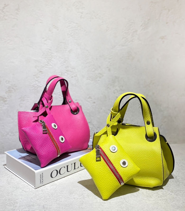【RIPANI(リパーニ)】バイカラー牛革シュリンク加工トートバッグ(小) RIPANI トートバッグ 「RIPANI/リパーニ」バイカラーショルダー