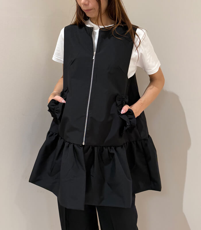 【PICCIN PERLA】ポケットフリルペプラムベスト★☆907000