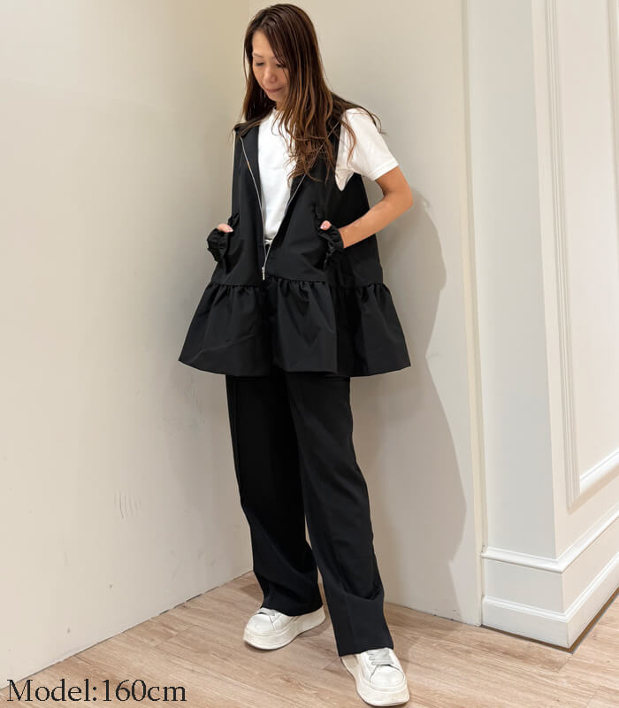 【PICCIN PERLA】ポケットフリルペプラムベスト★☆907000