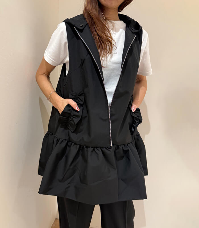 【PICCIN PERLA】ポケットフリルペプラムベスト★☆907000