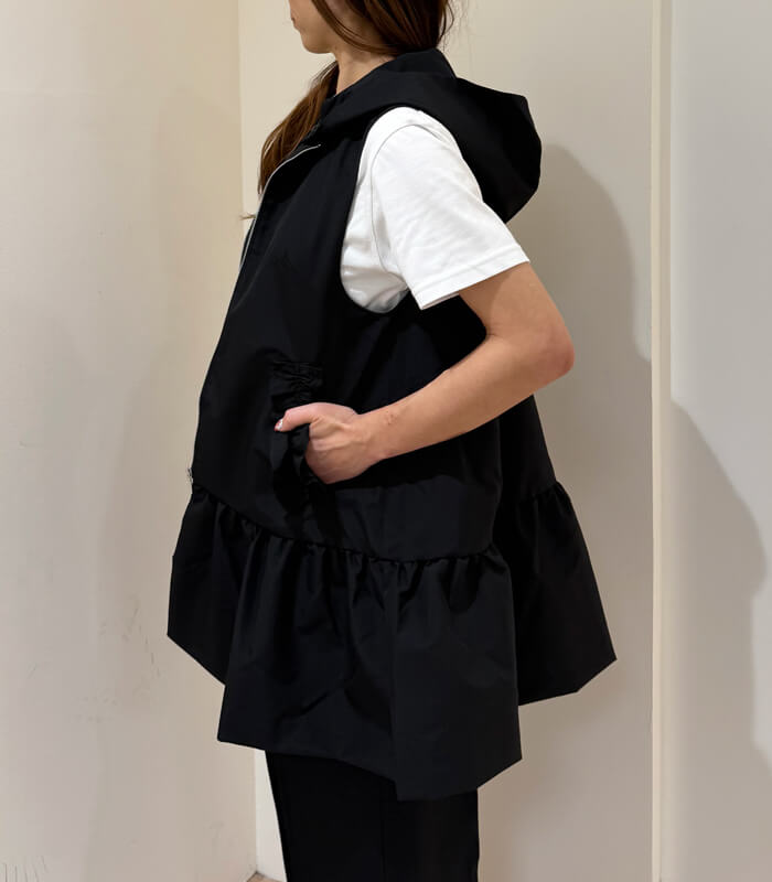 【PICCIN PERLA】ポケットフリルペプラムベスト★☆907000