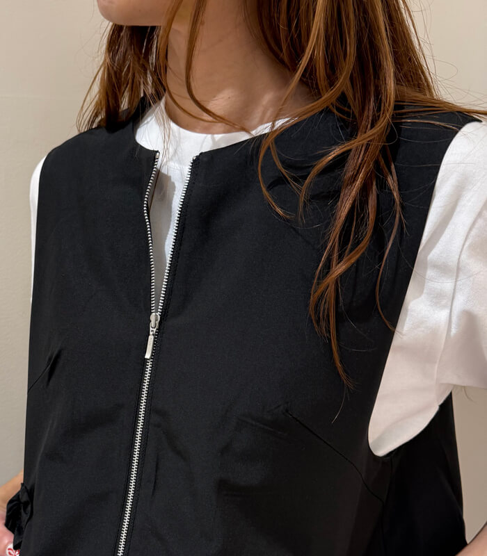 【PICCIN PERLA】ポケットフリルペプラムベスト★☆907000