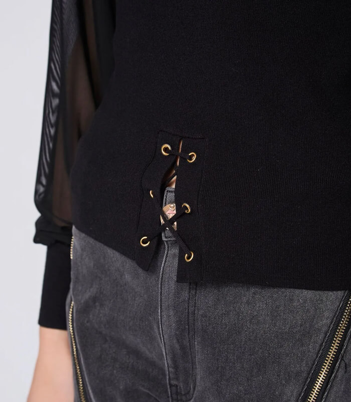 【DENNY ROSE】レースアップポイント切替ニット★IT521DD53004