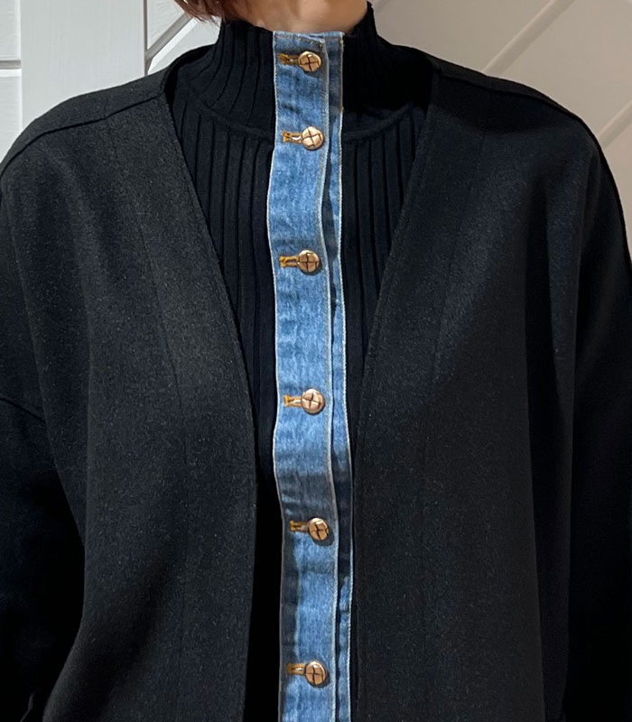 【SALE】【DOS DIOSAS】ノーカラーVネックロングコート●D7820