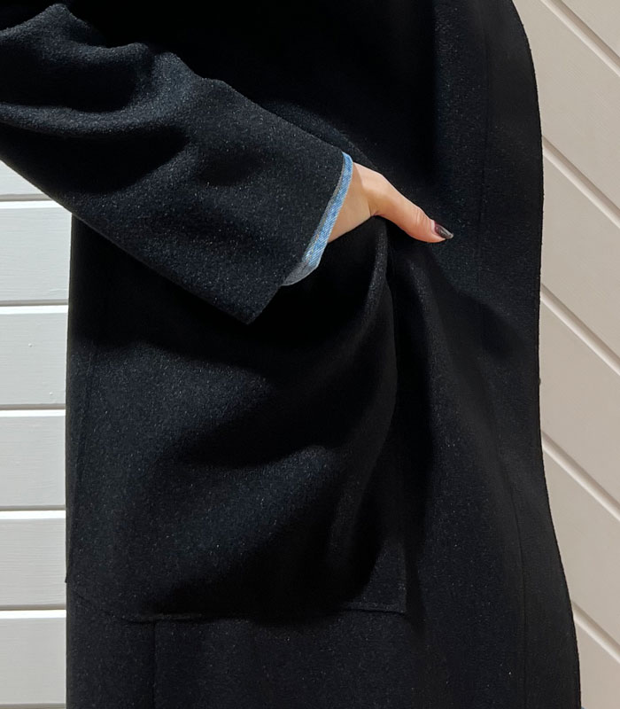 【SALE】【DOS DIOSAS】ノーカラーVネックロングコート●D7820