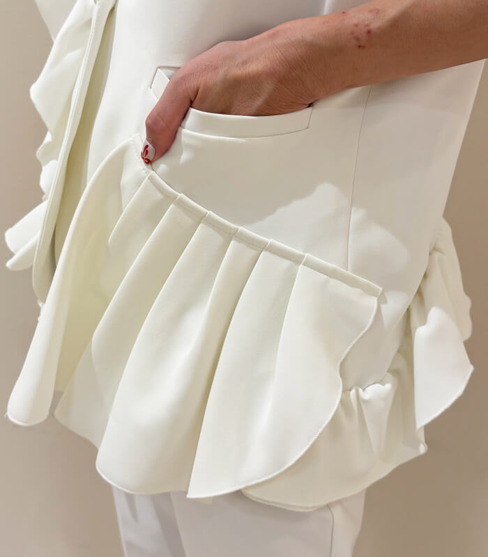 【PICCIN PERLA】アシメトリーフリルジレ★☆907040