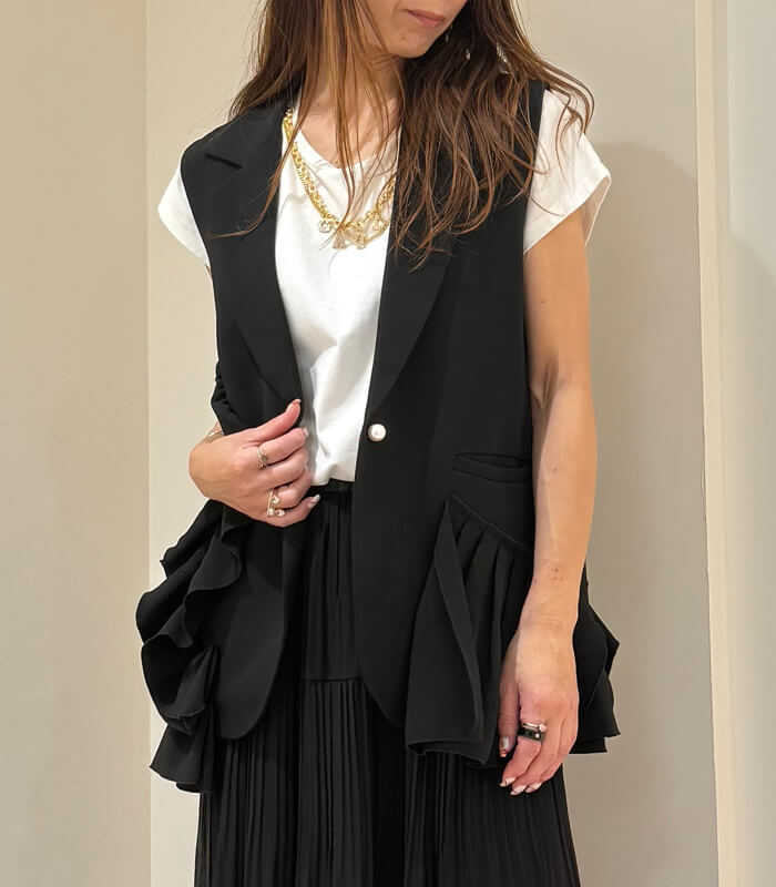 【PICCIN PERLA】アシメトリーフリルジレ★☆907040