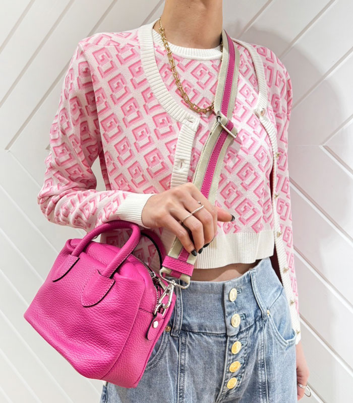 【RIPANI】バイカラーストラップレザーマイクロミニトートバッグ★☆5545OW-STELLA