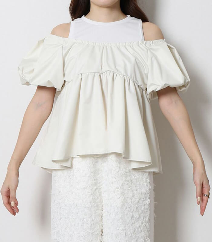 【SALE】【Re.Verofonna】タンクレイヤードペプラムブラウス▼☆5253314