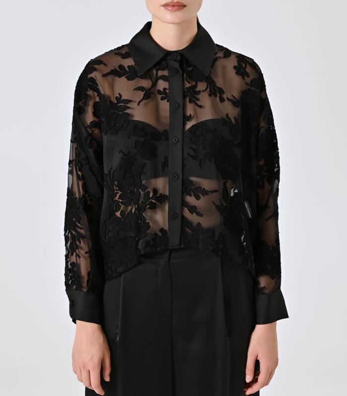 【RINASCIMENTO】シアージャガードハイフロントシャツ★ITRIN125114