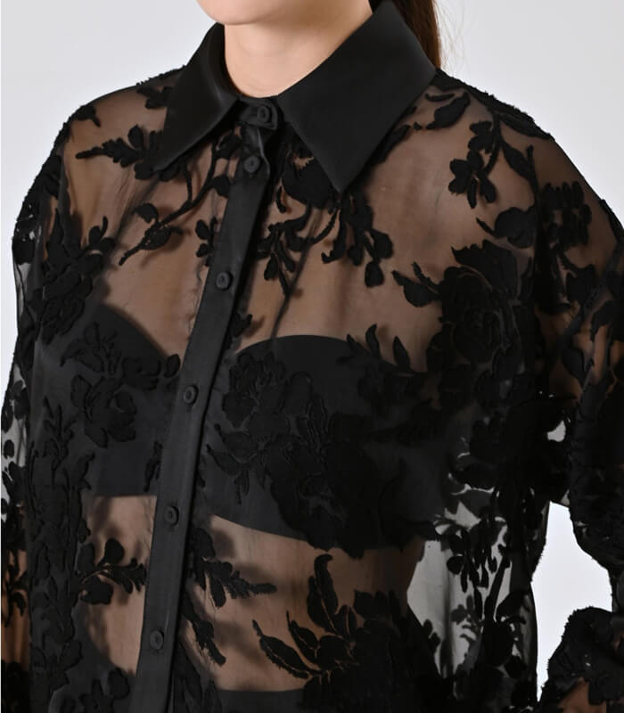 【RINASCIMENTO】シアージャガードハイフロントシャツ★ITRIN125114