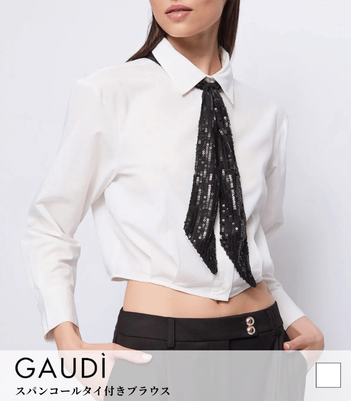 【SALE】【GAUDI】スパンコールタイ付きブラウス●IT521FD45019