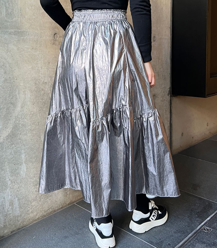 ❤︎新品❤︎MoNiLEぼかしプリントロングスカート ボカシ プリント ロングスカート