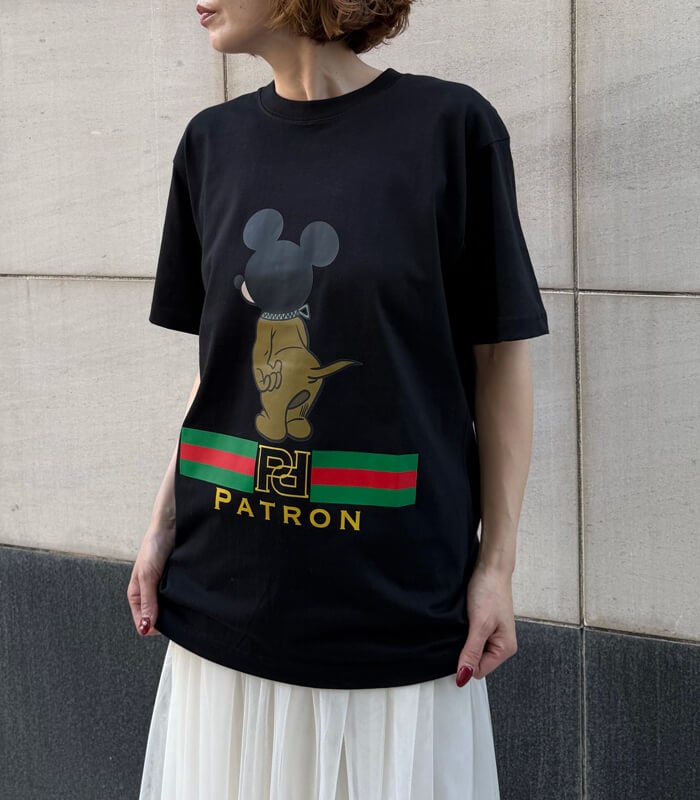 MICALLE MICALLE】Patron of the POOLパロディプリントTシャツ