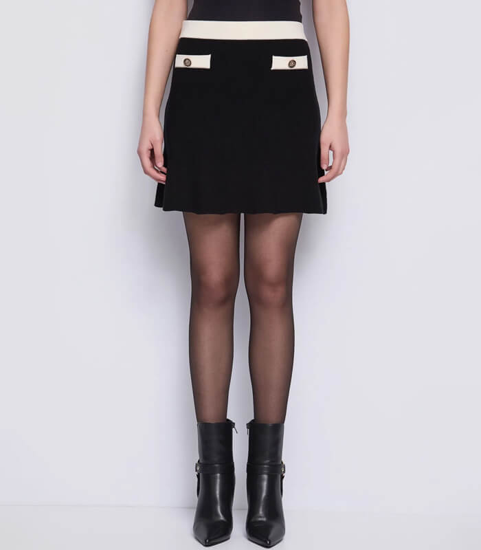 【GAUDI】バイカラーニットミニスカート★IT521FD73005