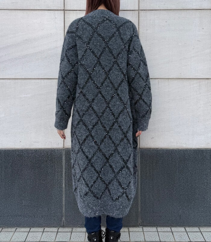 【SALE】【Desert Rose】スパンコールロングニットカーディガン▼☆BDKT-83