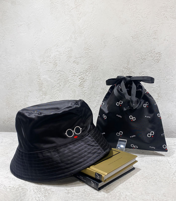 【a-jolie】パールサングラスフェイス刺繍バケットハット▼☆AJRR-010