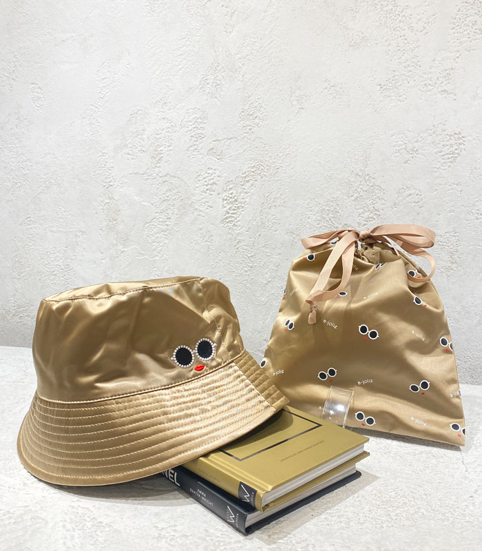 【a-jolie】パールサングラスフェイス刺繍バケットハット▼☆AJRR-010