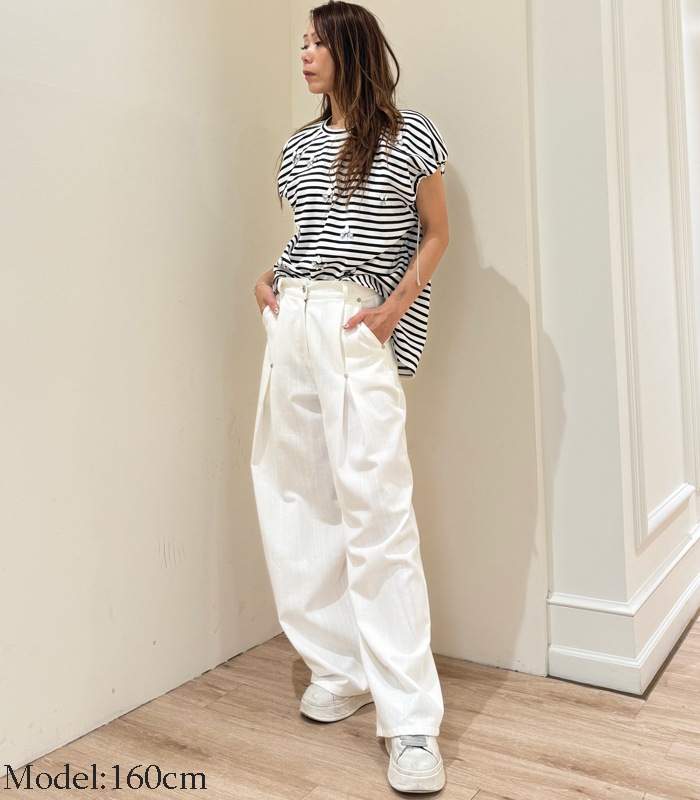 【SALE】【DESERT ROSE】タックデザインコットンワイドパンツ●☆BDPT-8