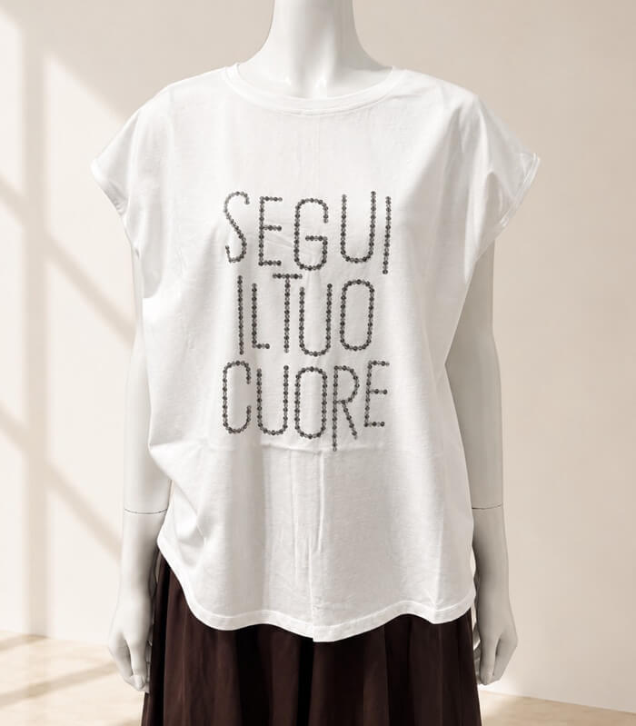 【SALE】【LUGIVA】後ろファスナーロゴTシャツ■☆IT202676