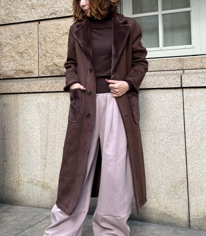 【SALE】【Rinascimento】リバーシブルムートンファーロングコート▼ITRIN122205