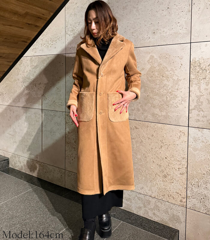 【SALE】【Rinascimento】リバーシブルムートンファーロングコート▼ITRIN122205