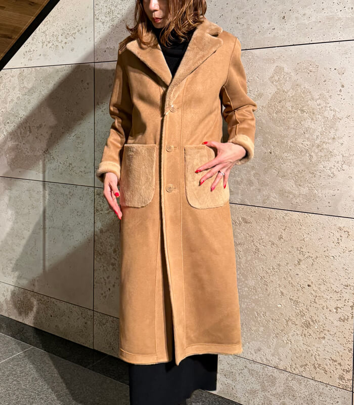 【SALE】【Rinascimento】リバーシブルムートンファーロングコート▼ITRIN122205