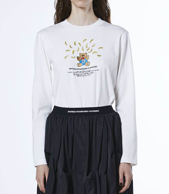 【DOUBLE STANDARD CLOTHING】バナナベア  フライスロングTシャツ★☆0208-010-261