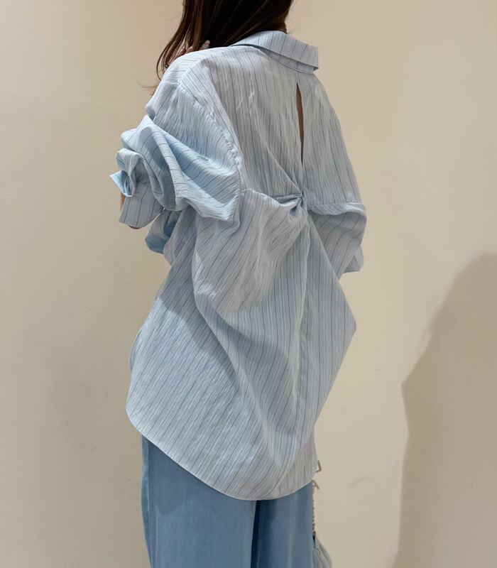 【SALE】【DESERT ROSE】バックオープンスリットストライプシャツ●☆BDBL-13