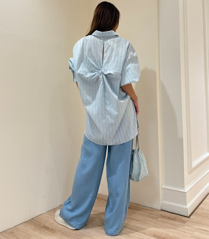 【SALE】【DESERT ROSE】バックオープンスリットストライプシャツ●☆BDBL-13