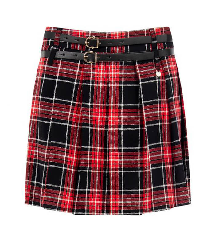 【SALE】【RINASCIMENTO】レッドルレックスチェックプリーツミニスカート▼ITRIN126465Z