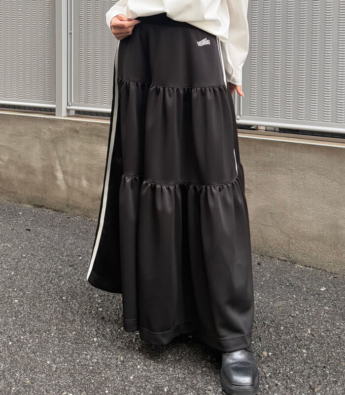 【DOUBLE STANDARD CLOTHING/ESSENTIAL】ブライトキング トラックティアードスカート★☆2502-060-261