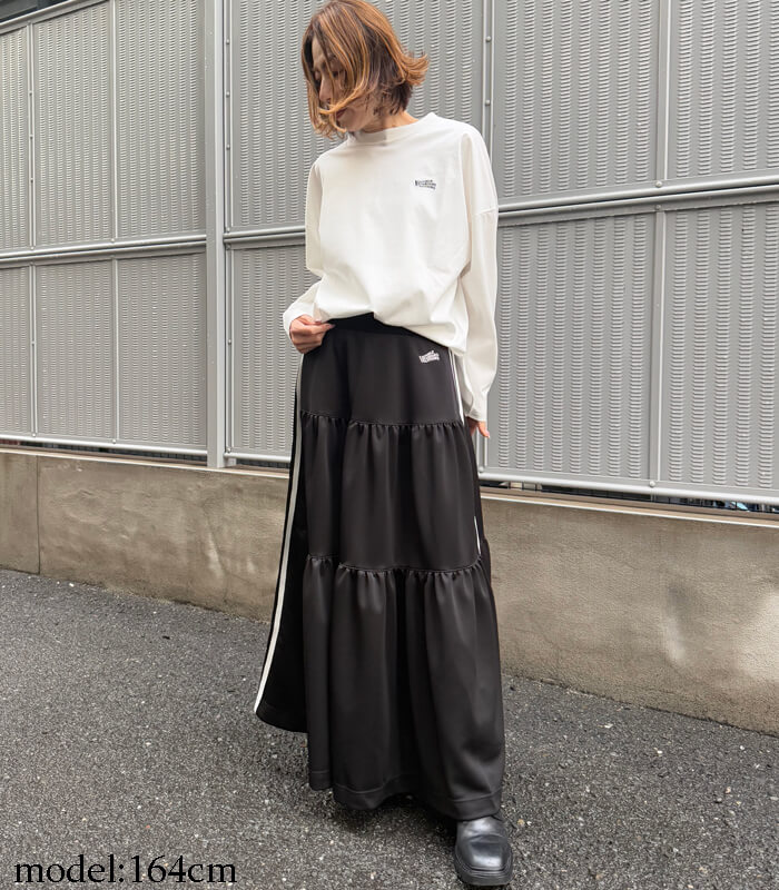 【DOUBLE STANDARD CLOTHING/ESSENTIAL】ブライトキング トラックティアードスカート★☆2502-060-261