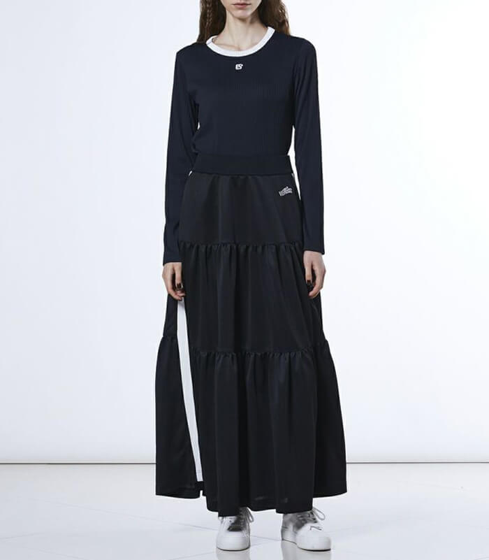 【DOUBLE STANDARD CLOTHING/ESSENTIAL】ブライトキング トラックティアードスカート★☆2502-060-261