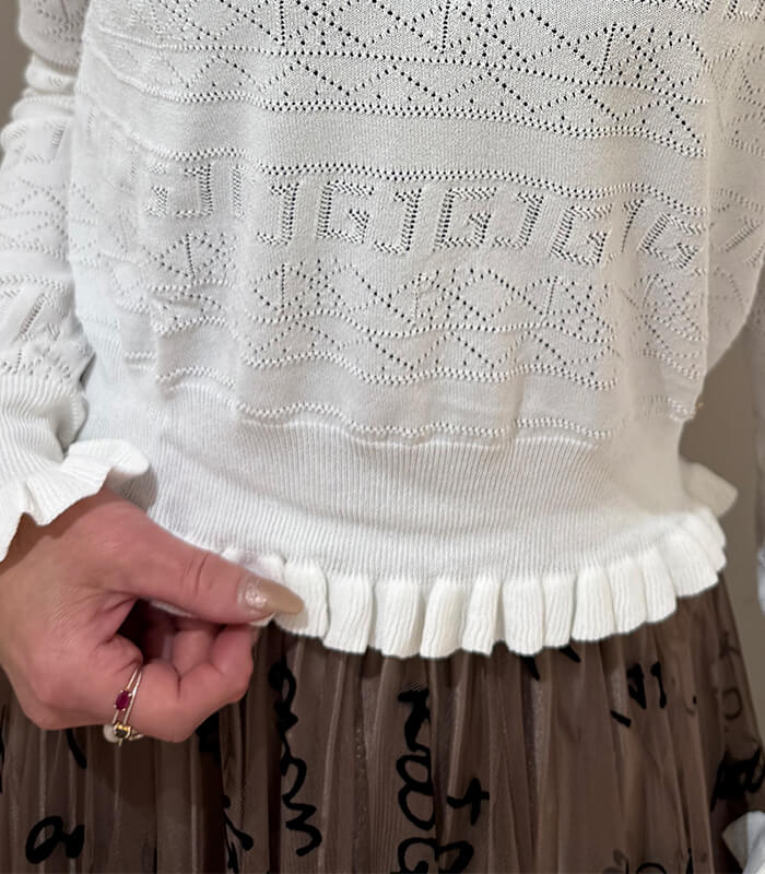 【SALE】【GAUDi】アイレットロゴフリルニット■☆IT511BD53020