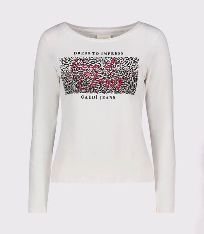 GAUDI JEANS レオパードプリント 長袖Tシャツ S GAUDI JEANS レオパードプリント 長袖Tシャツ S