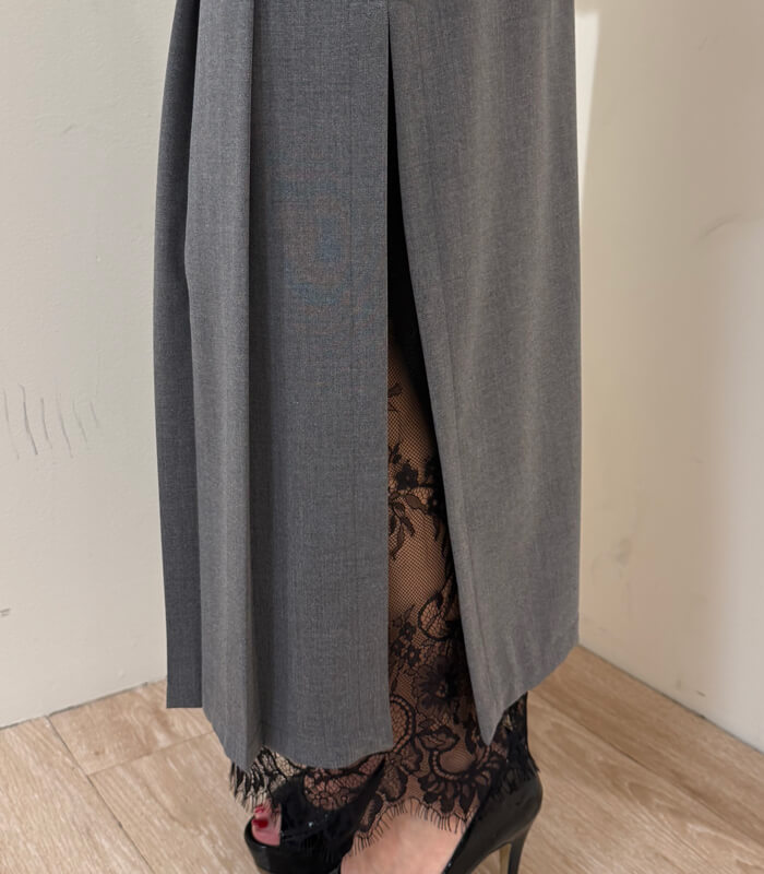 【RINASCIMENTO】サイドタックヘムレーススカート★ITRIN20039